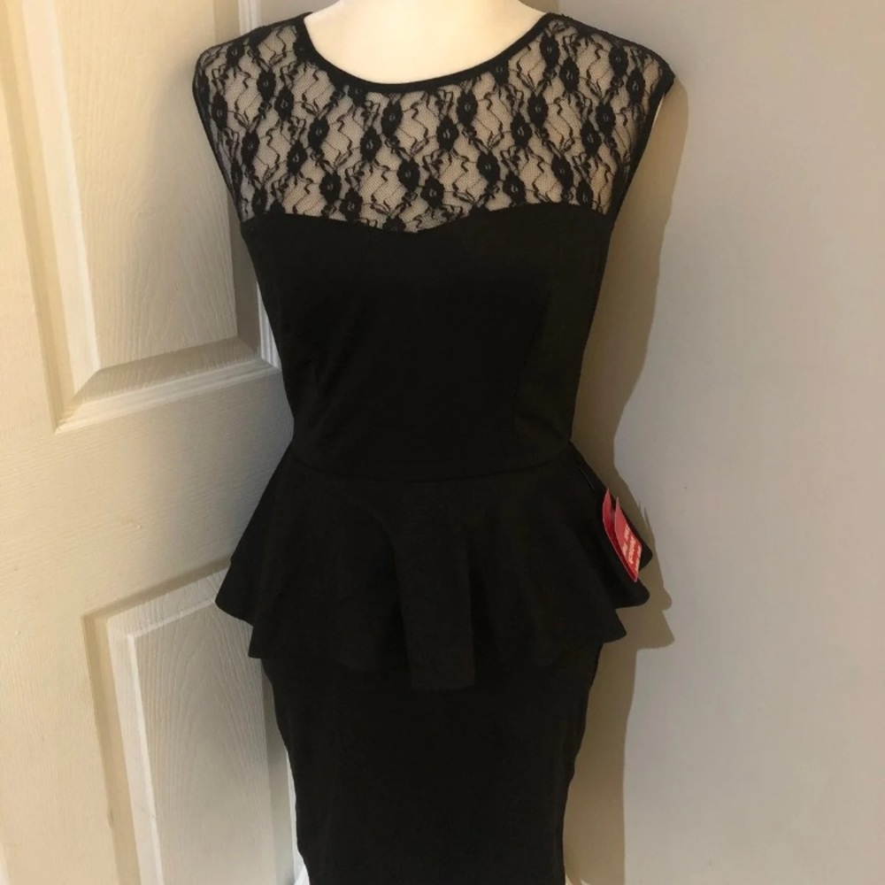 Speechless Lace Peplum Dress